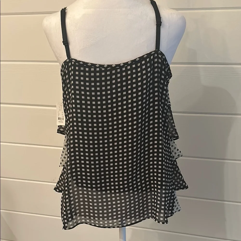 New York & Company Black and White Tiered Camisole - Picture 10 of 16